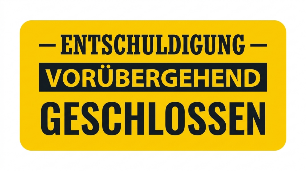 Buchshop geschlossen